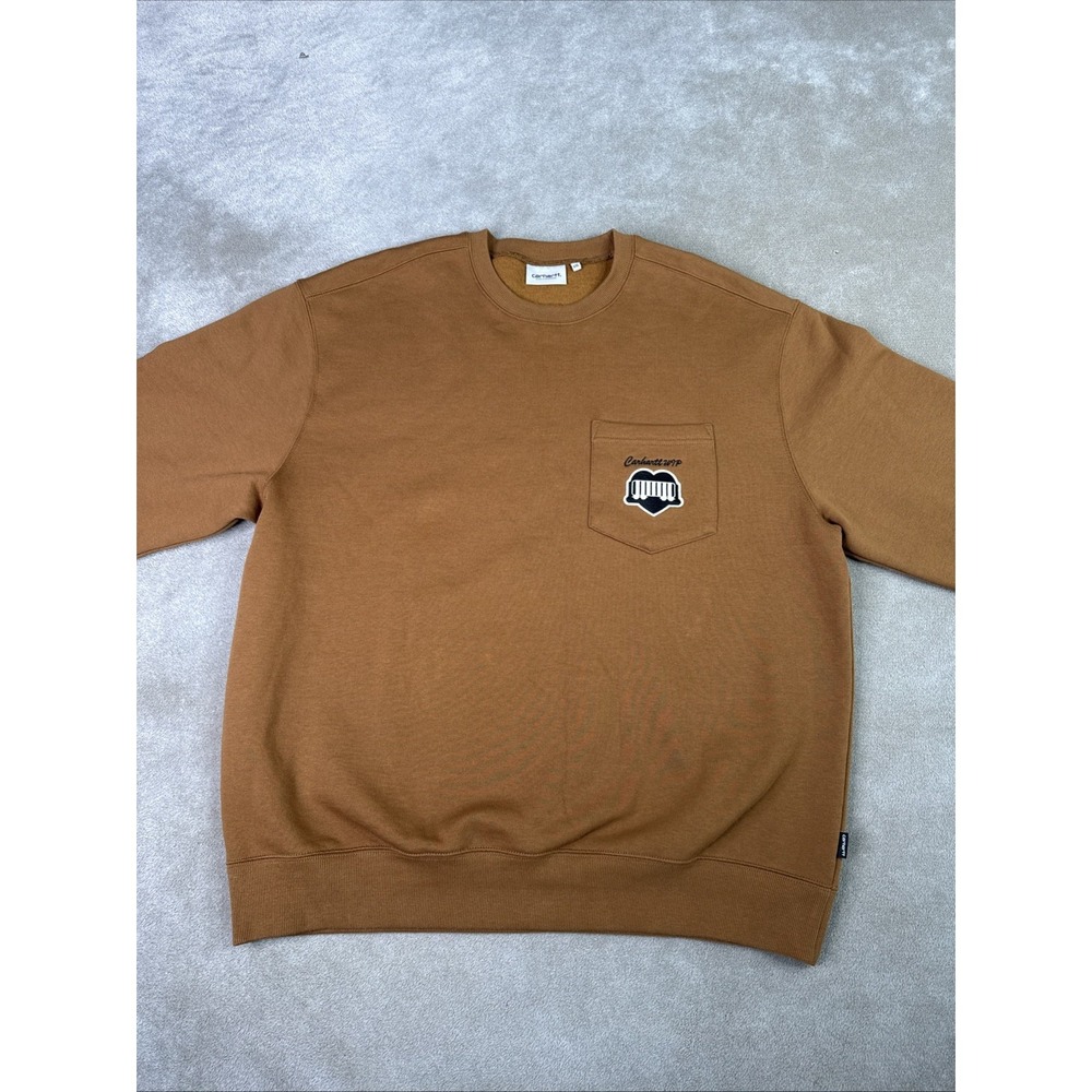 Carhartt WIP Heart Train Pocket Sweat XXL Brown Crewneck Sweatshirt I033932